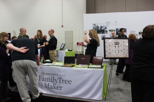 Ancestry's had a number of tables within their booth, including a Family Tree Maker one as shown here. All were kept busy throughout the conference