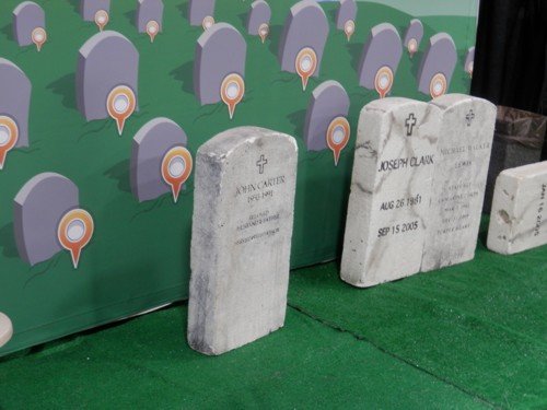 love these headstones which were a part of the BliionGraves stand