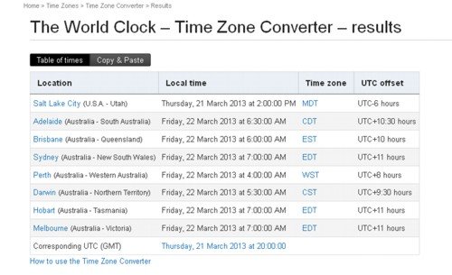 Time&Date - Salt Lake City time to Aus time