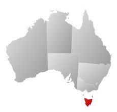 Map of Australia with Tasmania highlighted