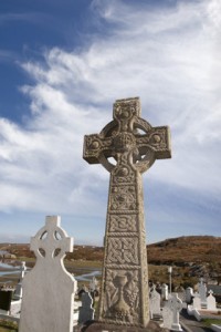 old gaelic graveyard in Kincasslagh county Donegal Ireland