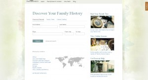 FamilySearch homepage in 2011