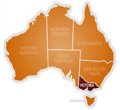 Map of Australia with Victoria highlighted