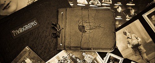 old photo album and photographs
