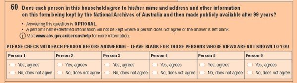question 60 from the 2011 Australian census